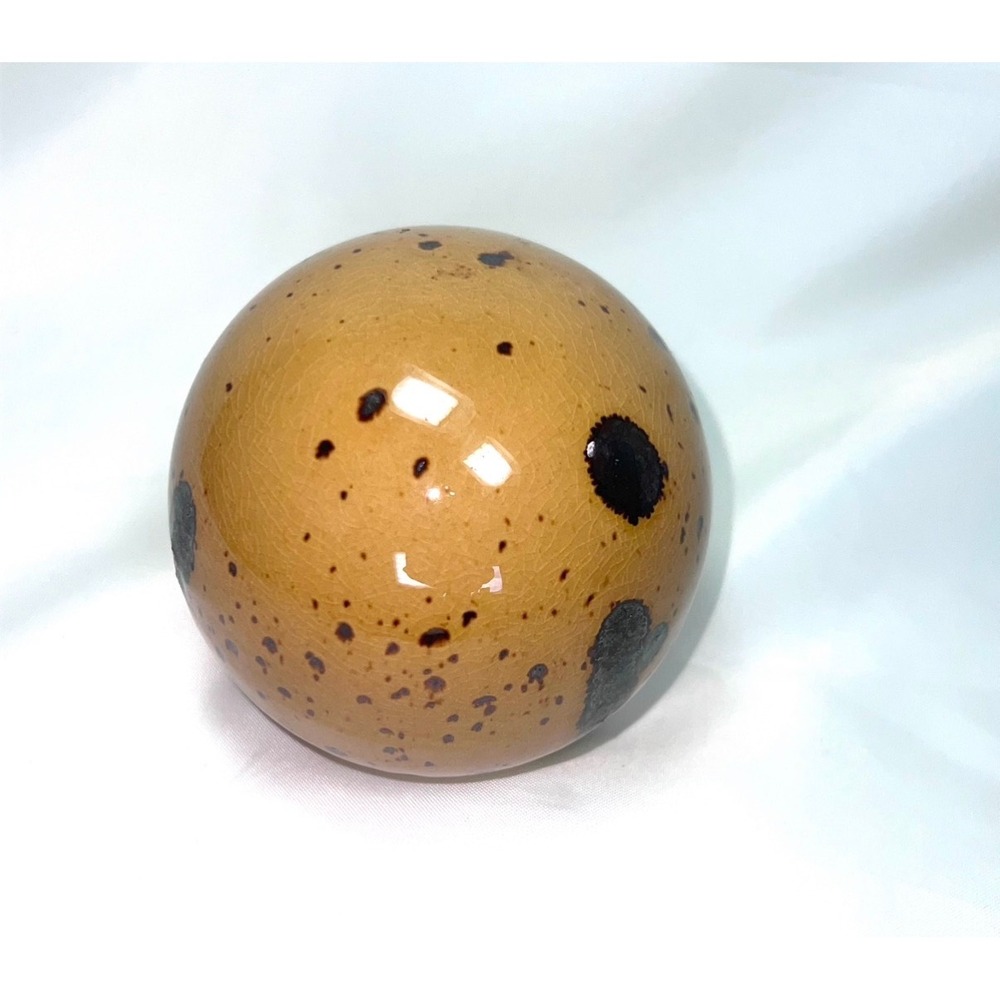 Better Homes and Gardens Ceramic Decorative Sphere Tan Brown Speckled Orb 4in - Picture 3 of 11